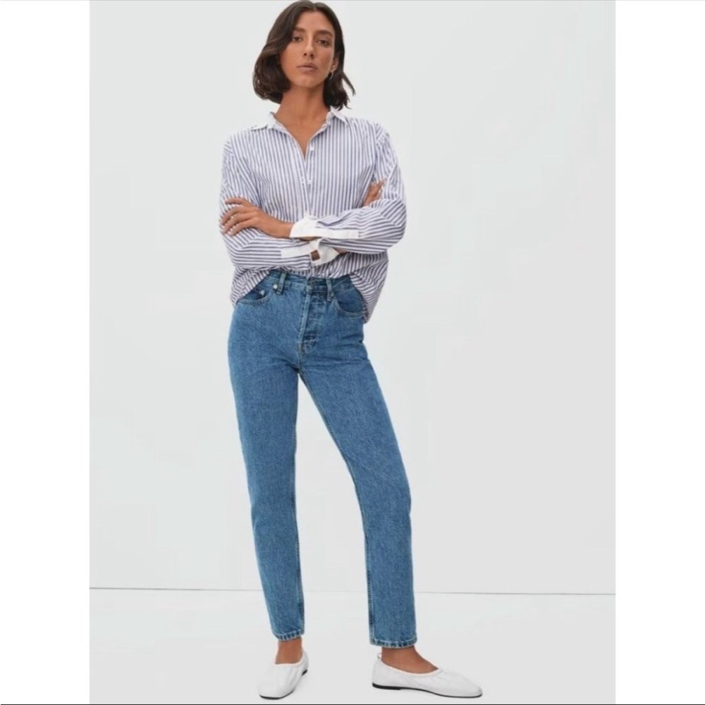 Everlane The Curvy 90's Cheeky Straight Jean 27 Crop Medium Wash